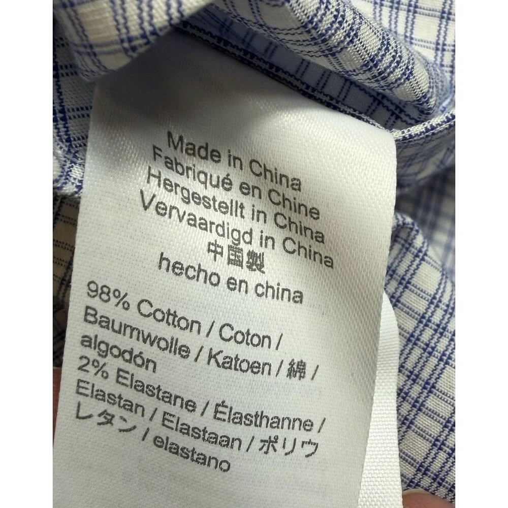 J. Crew Thompson Shirt L/S Button Flex Wrinkle Free Blue Plaid Men’s 16-16 1/2